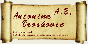 Antonina Brošković vizit kartica